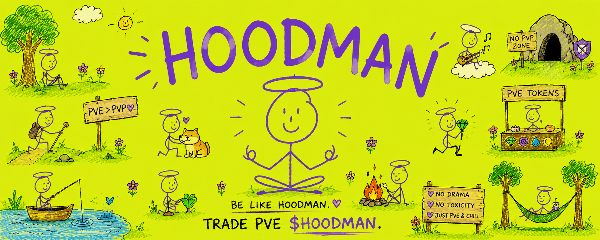 Hand-drawn Hoodman world
